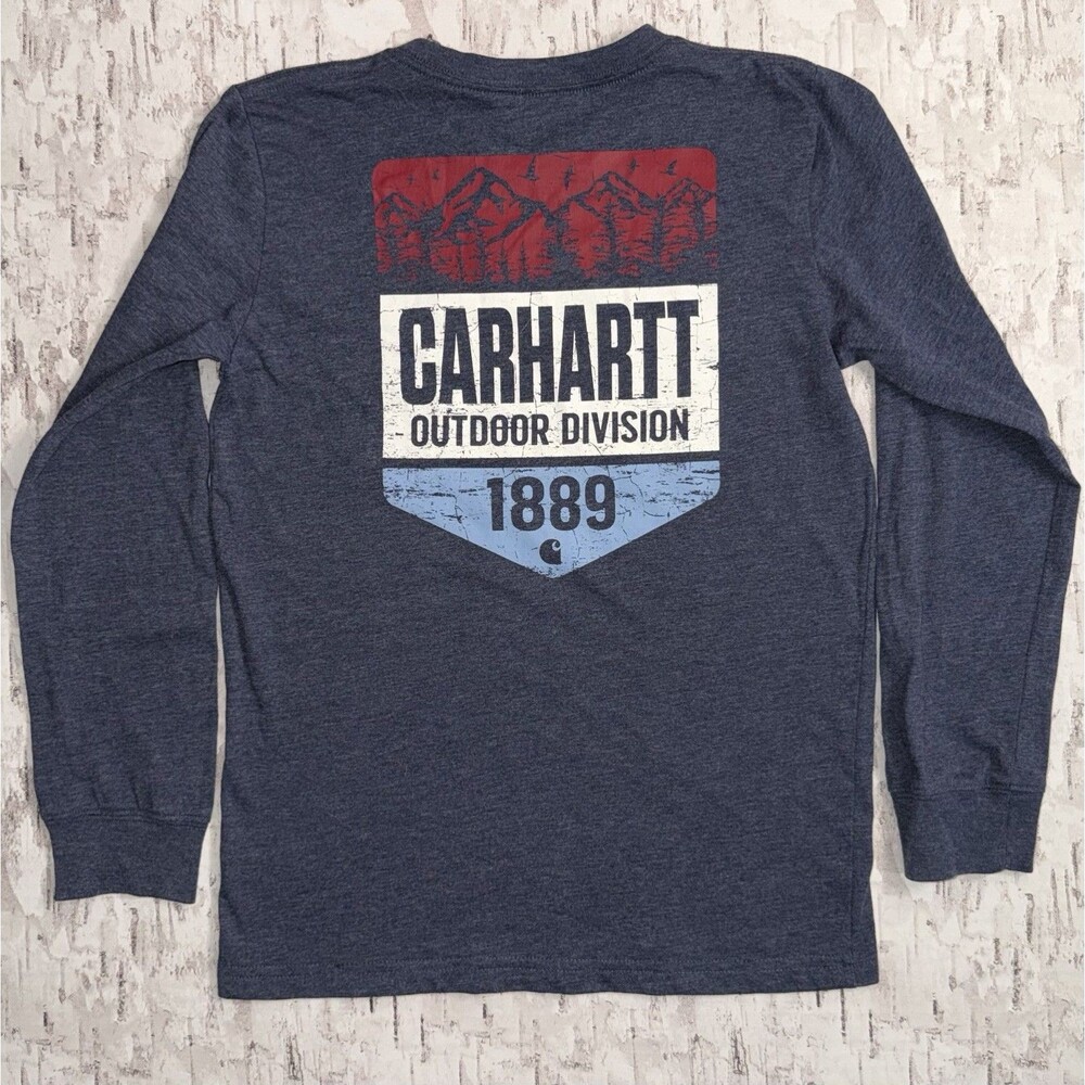 Carhartt Boys Long Sleeve Logo Original Fit Crew Neck T-Shirt Size M(10-12)
